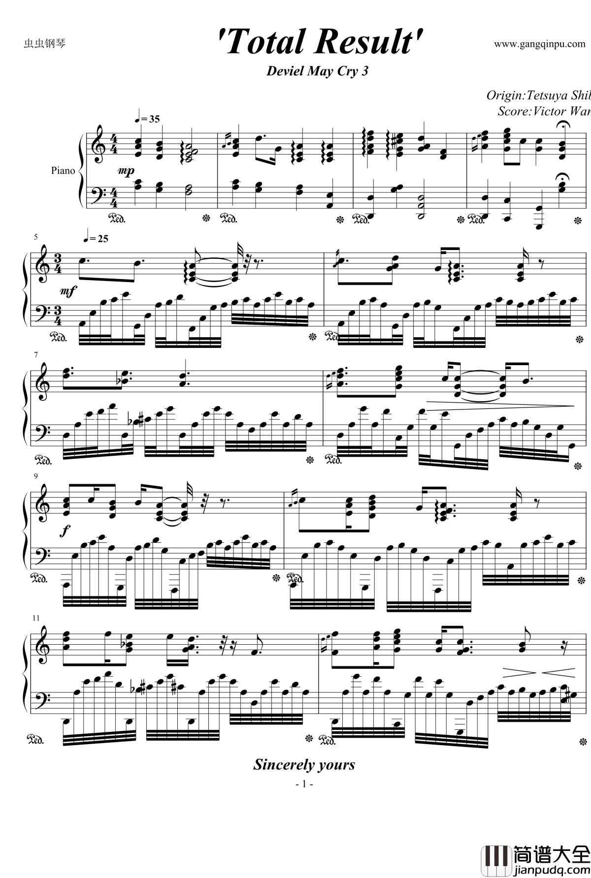Total_Result钢琴谱_鬼泣3_Devil_May_Cry3