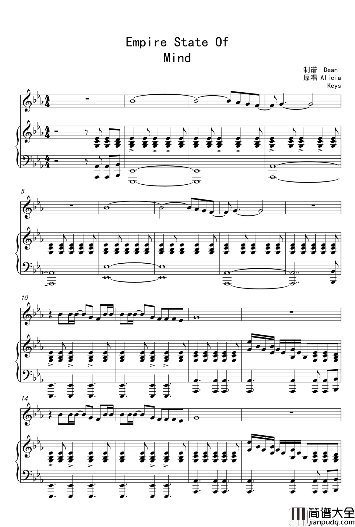 empire_state_of_mind钢琴谱_钢琴伴奏_ALICIA_KEY