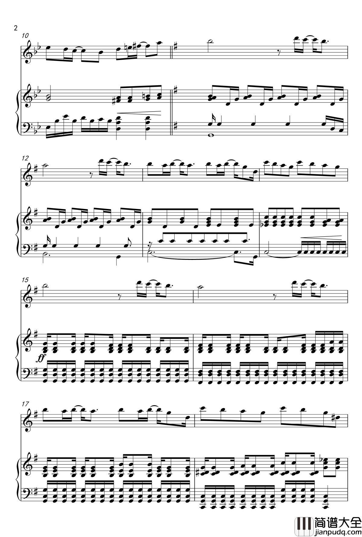 她钢琴谱_钢琴伴奏谱_王思远