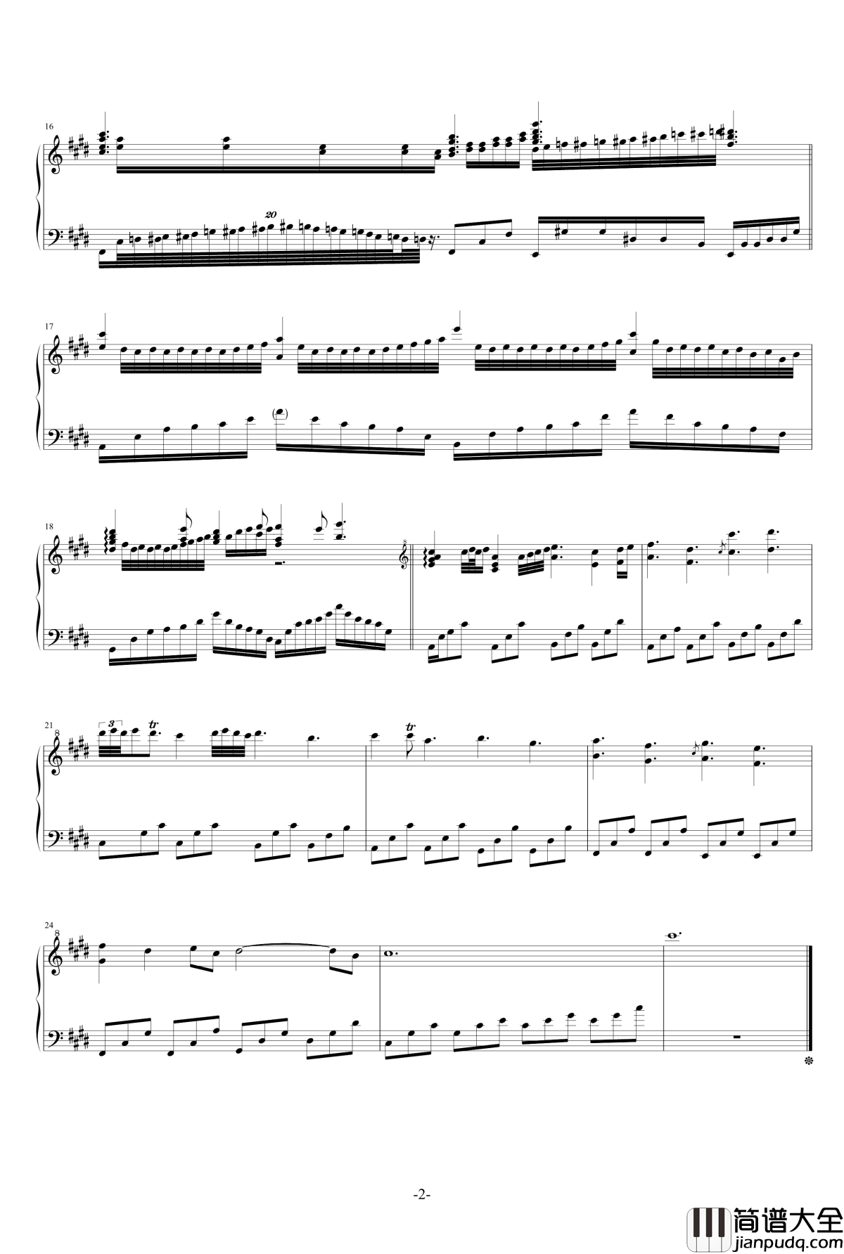 遗忘天堂钢琴谱_修改_升c小调