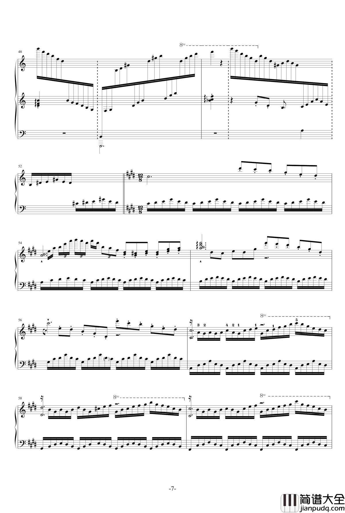 遗忘天堂钢琴谱_修改_升c小调