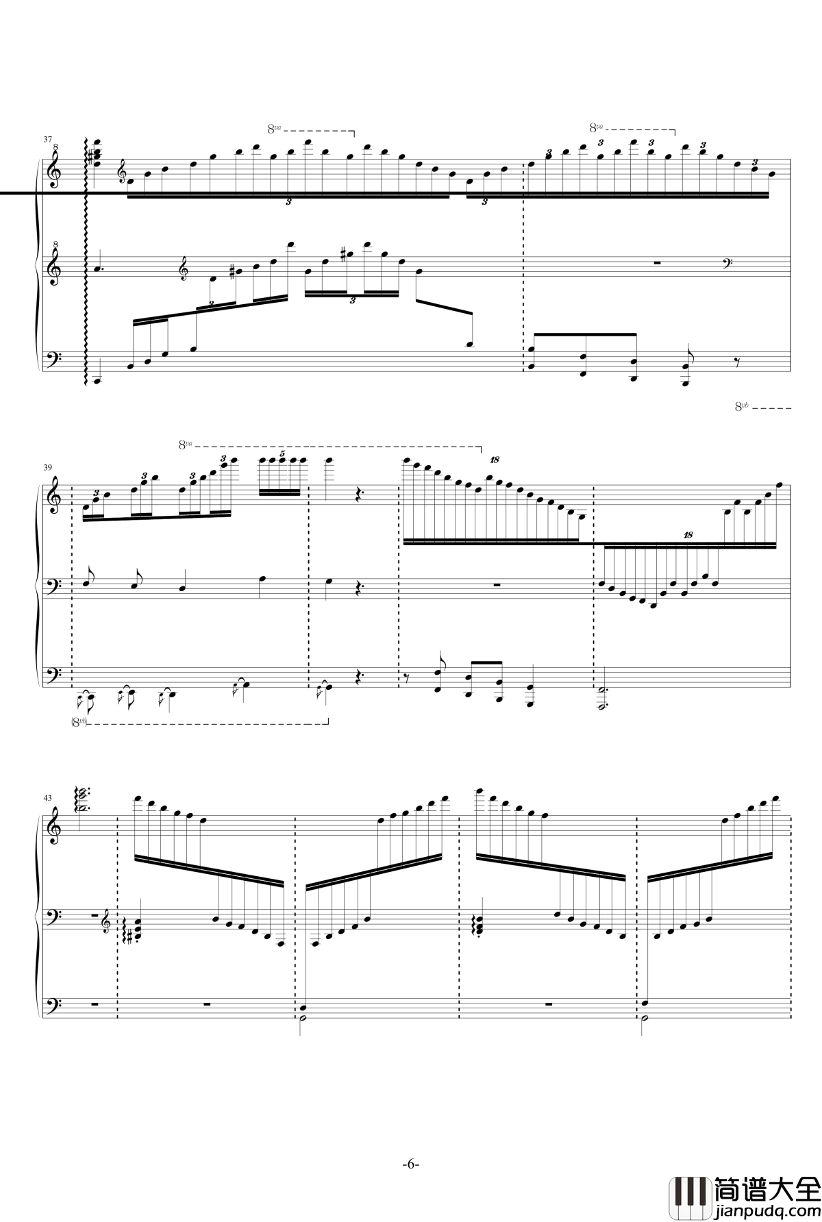 遗忘天堂钢琴谱_修改_升c小调