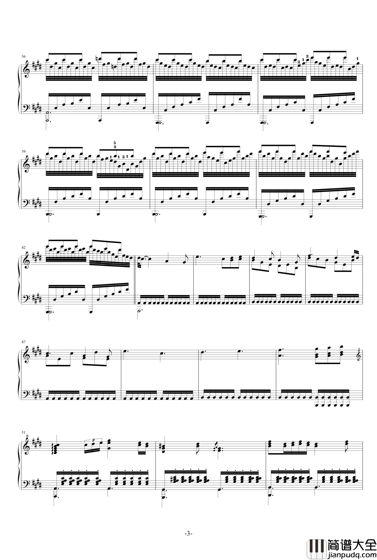 遗忘天堂钢琴谱_修改_升c小调