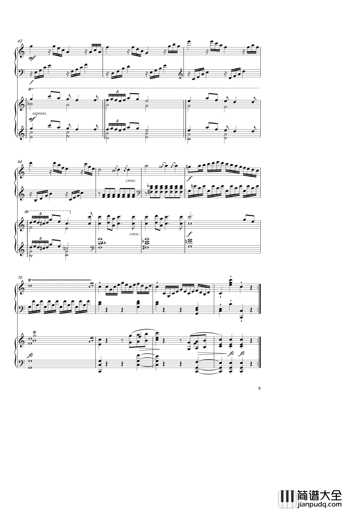 Sonata_In_C_Major,_K_545钢琴谱_双钢琴_莫扎特