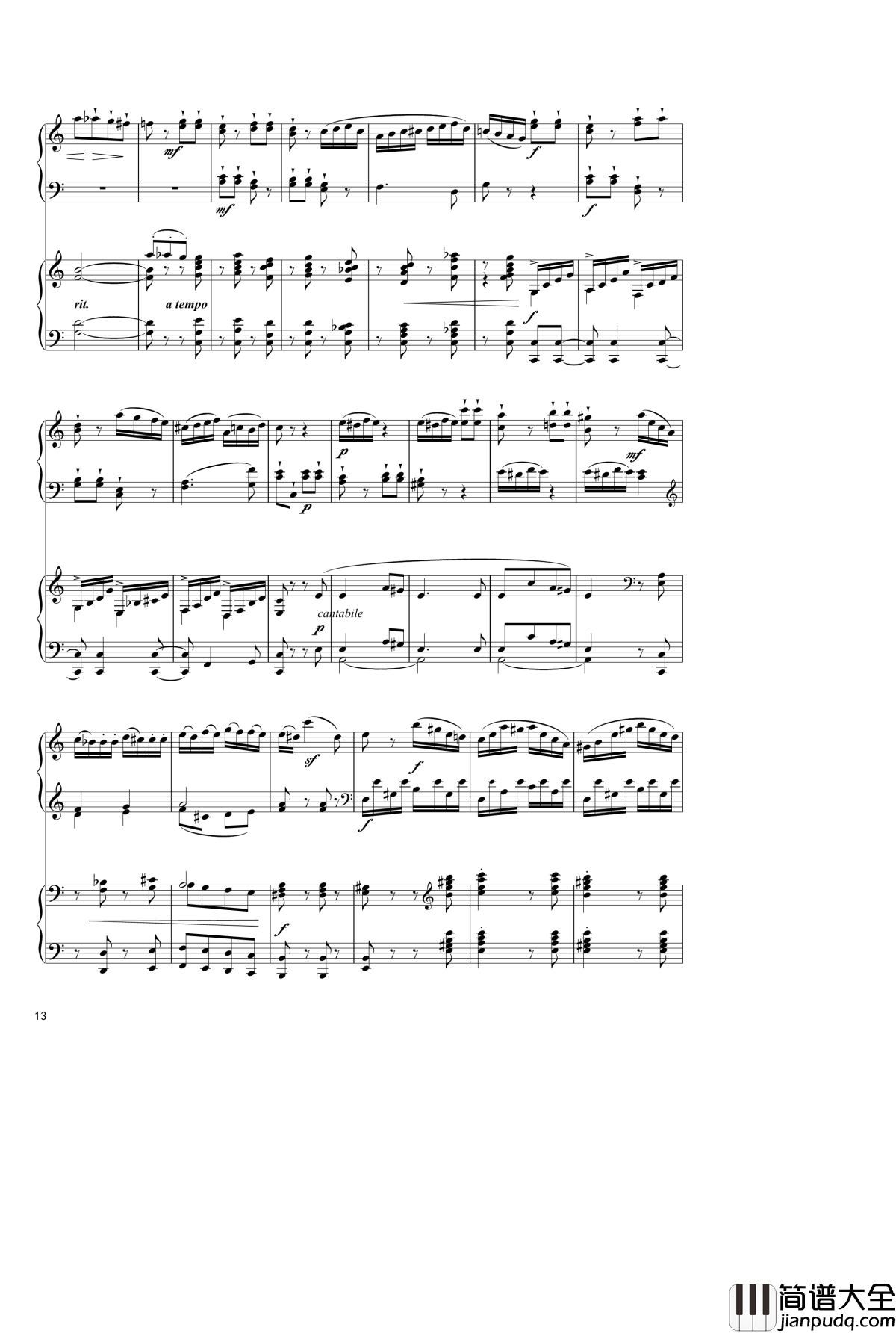 Sonata_In_C_Major,_K_545钢琴谱_双钢琴_莫扎特