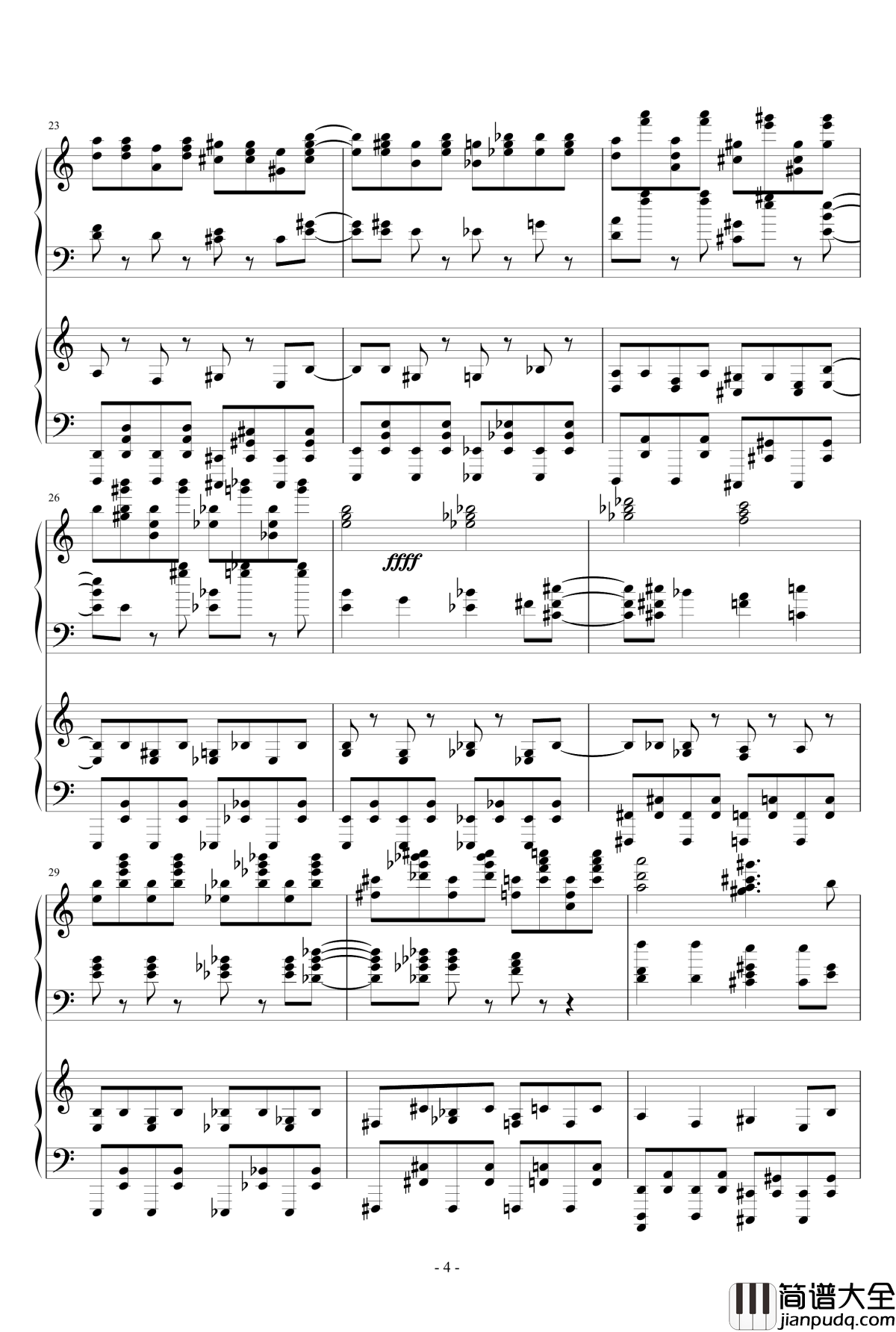 死亡华尔兹钢琴谱_四手联弹_最终鬼畜妹