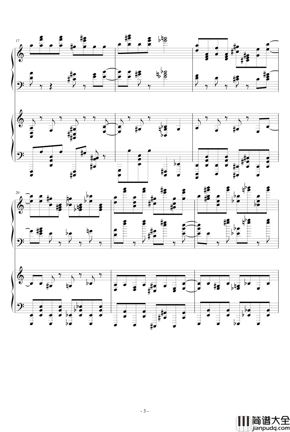 死亡华尔兹钢琴谱_四手联弹_最终鬼畜妹