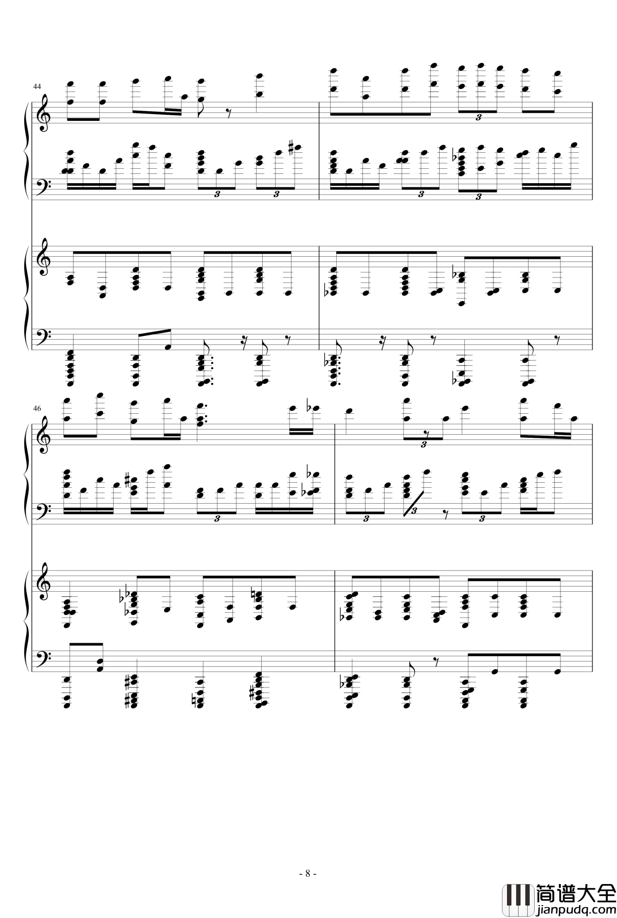 死亡华尔兹钢琴谱_四手联弹_最终鬼畜妹