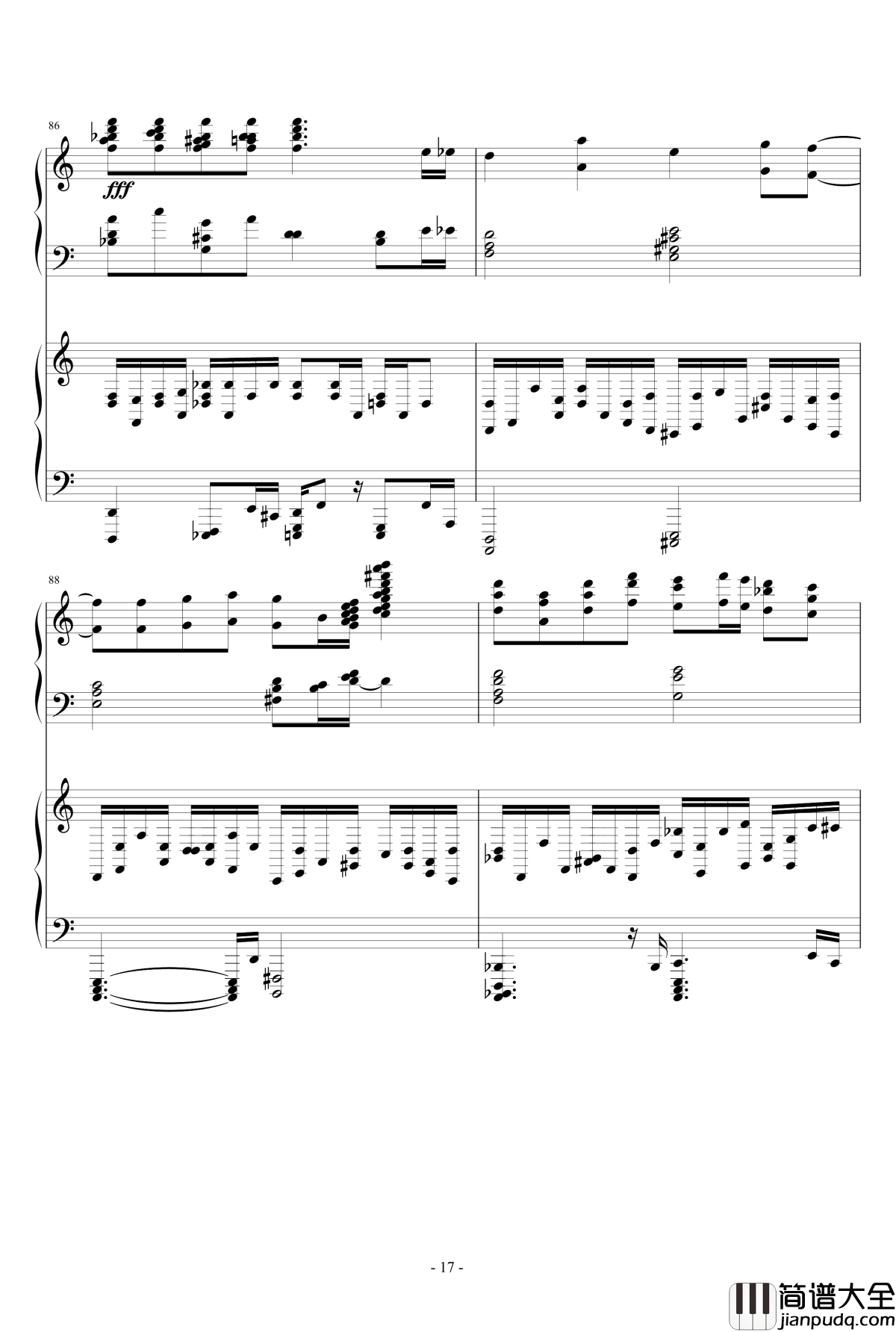 死亡华尔兹钢琴谱_四手联弹_最终鬼畜妹