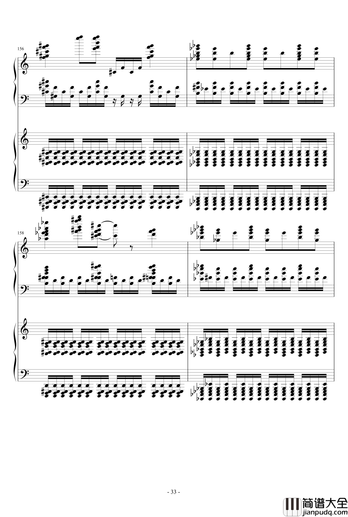 死亡华尔兹钢琴谱_四手联弹_最终鬼畜妹