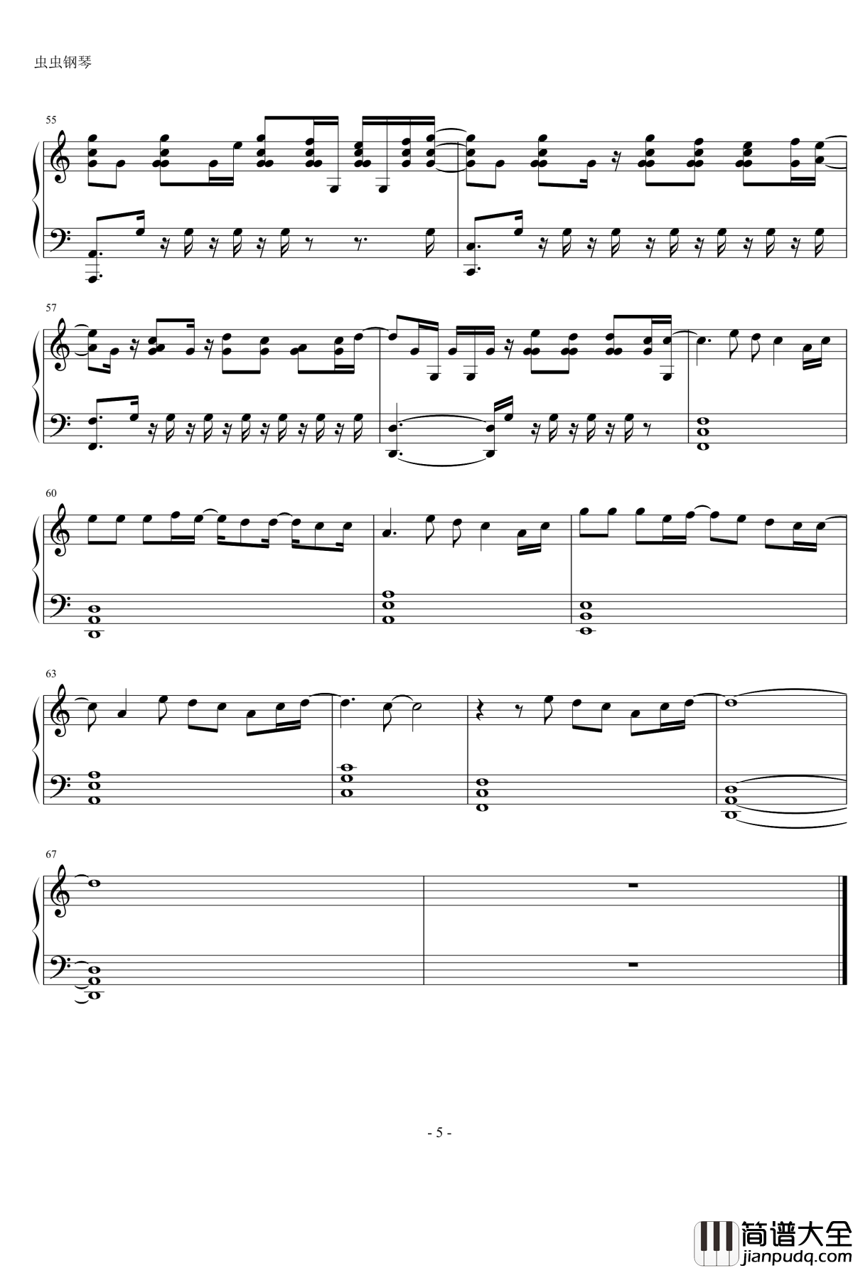 Leave_Out_All_The_Rest钢琴谱_林肯公园_Linkin_Park