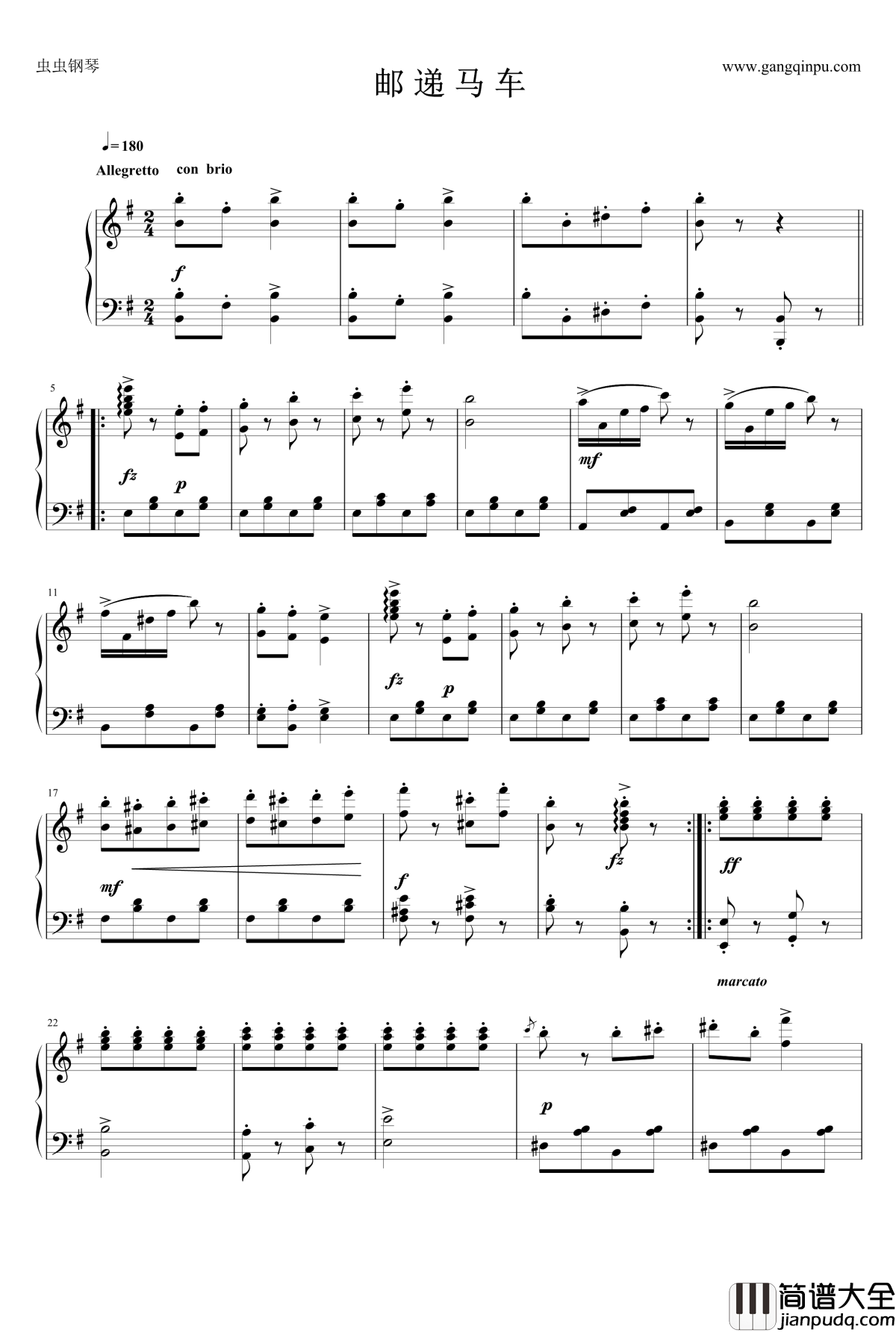 邮递马车钢琴谱_转JPG_尼克
