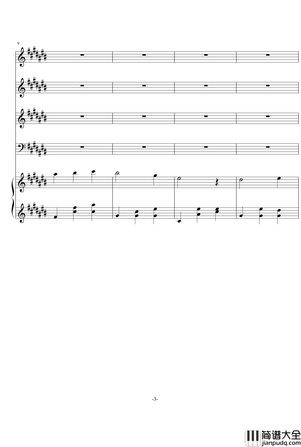 多声部合唱作品练习钢琴谱_siwenhuan