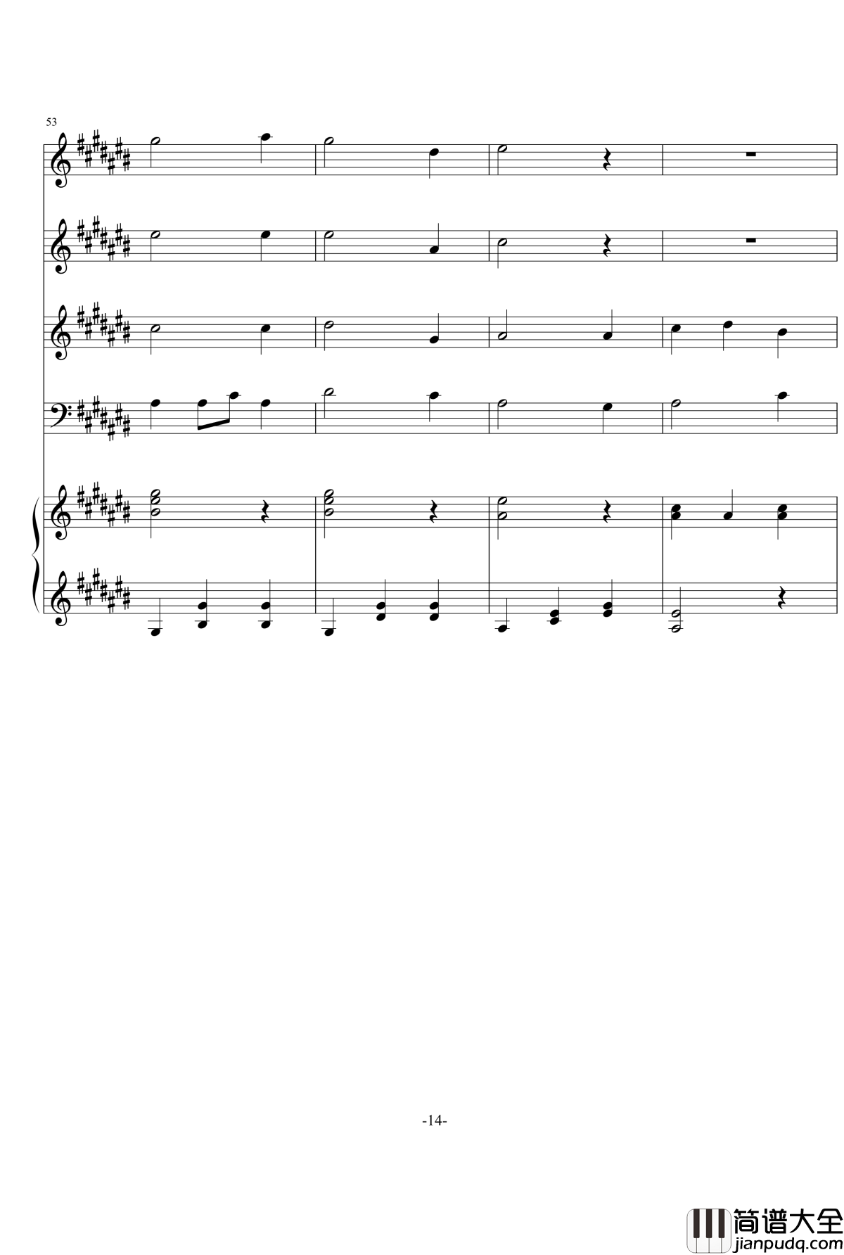 多声部合唱作品练习钢琴谱_siwenhuan