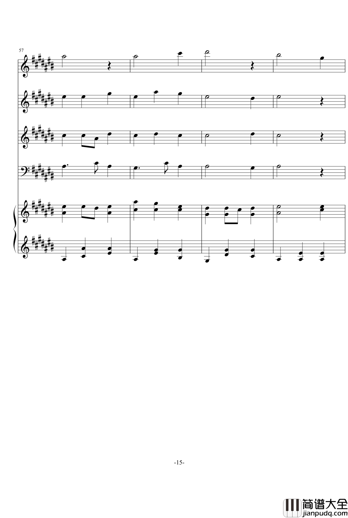 多声部合唱作品练习钢琴谱_siwenhuan