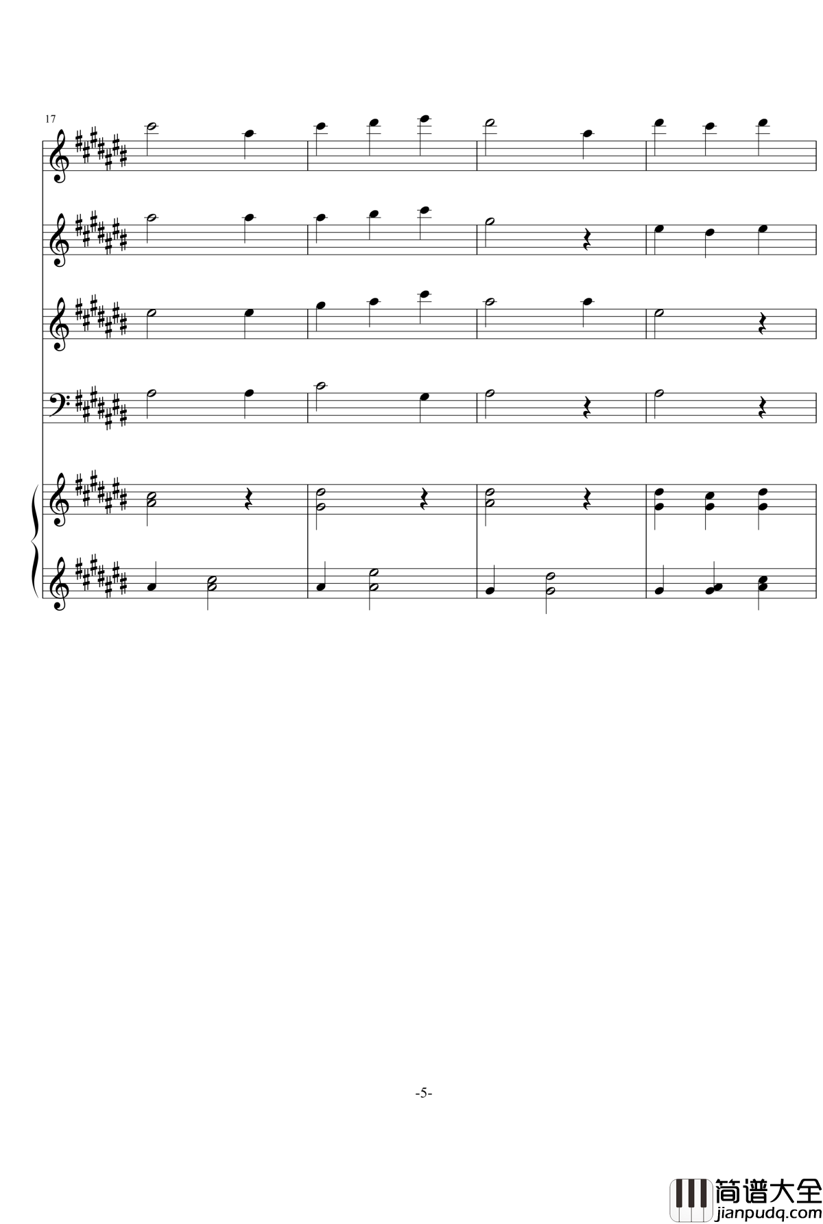 多声部合唱作品练习钢琴谱_siwenhuan