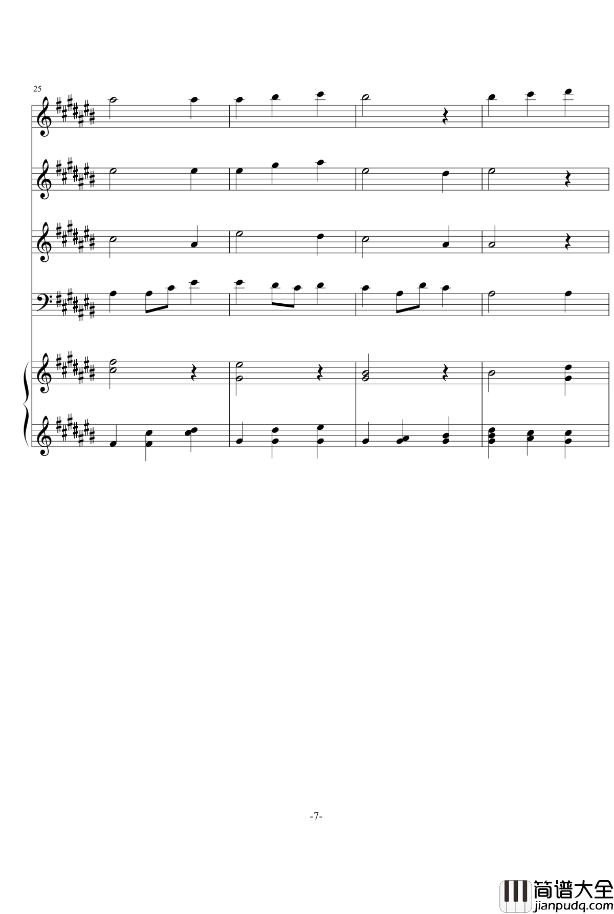 多声部合唱作品练习钢琴谱_siwenhuan