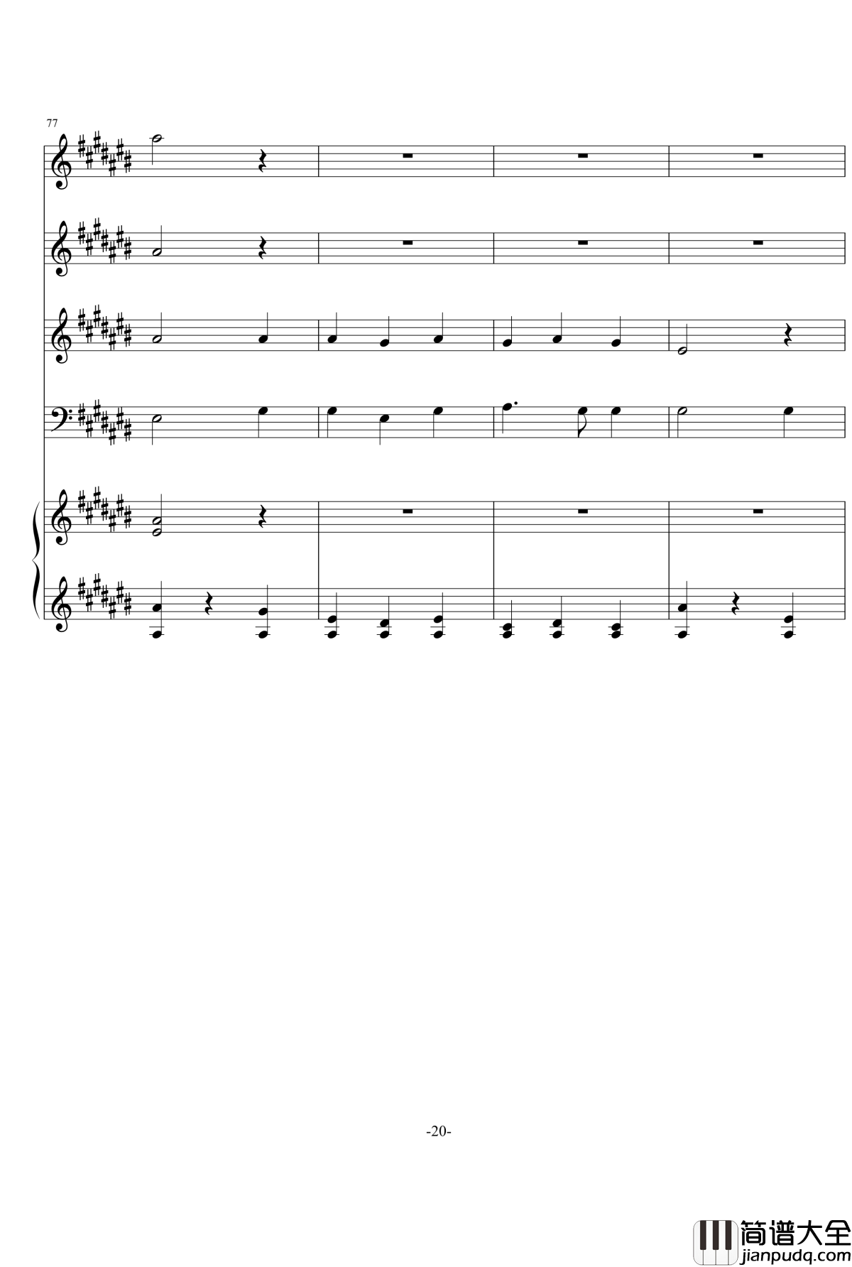 多声部合唱作品练习钢琴谱_siwenhuan