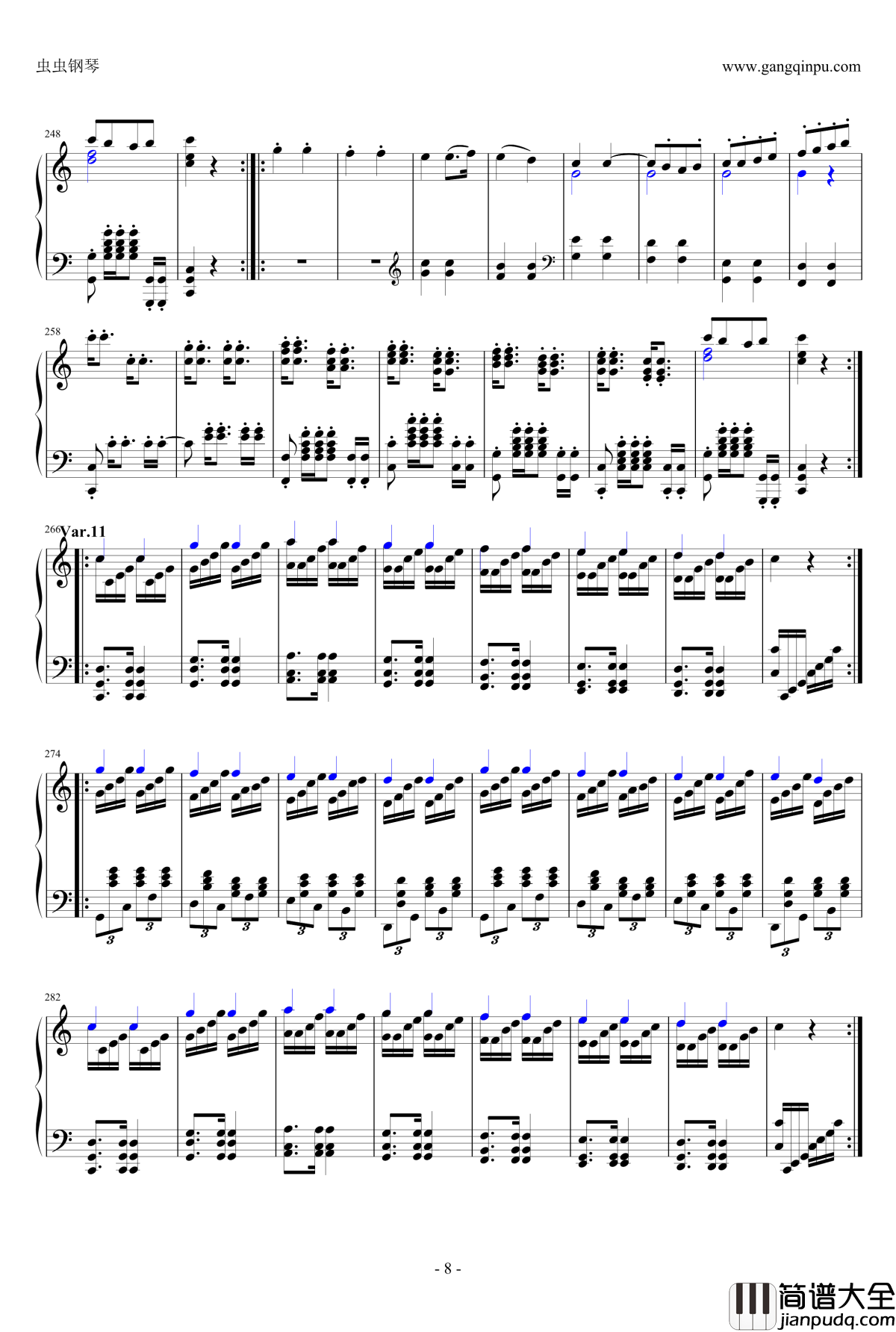 小星星变奏曲钢琴谱_炫技再变奏_莫扎特