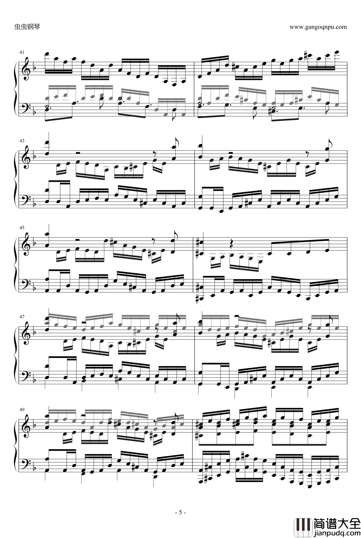 D小调小奏鸣曲钢琴谱_Jordan_Lin