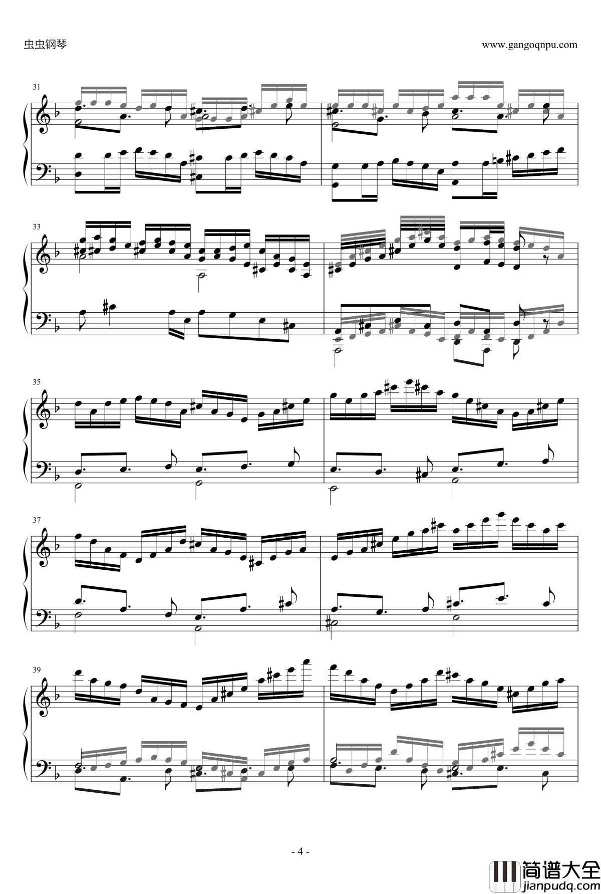 D小调小奏鸣曲钢琴谱_Jordan_Lin