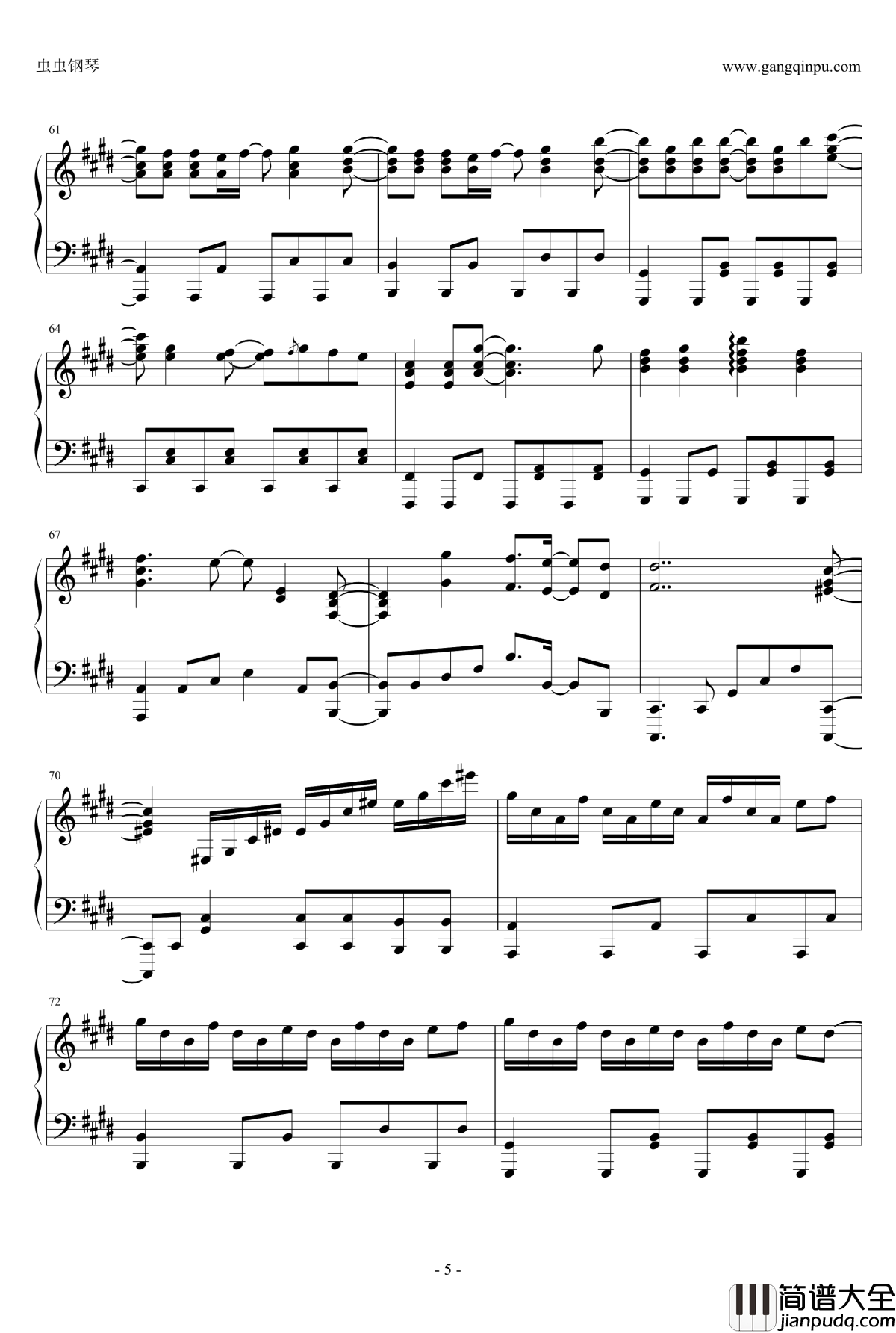 God_knows钢琴谱_触手猴