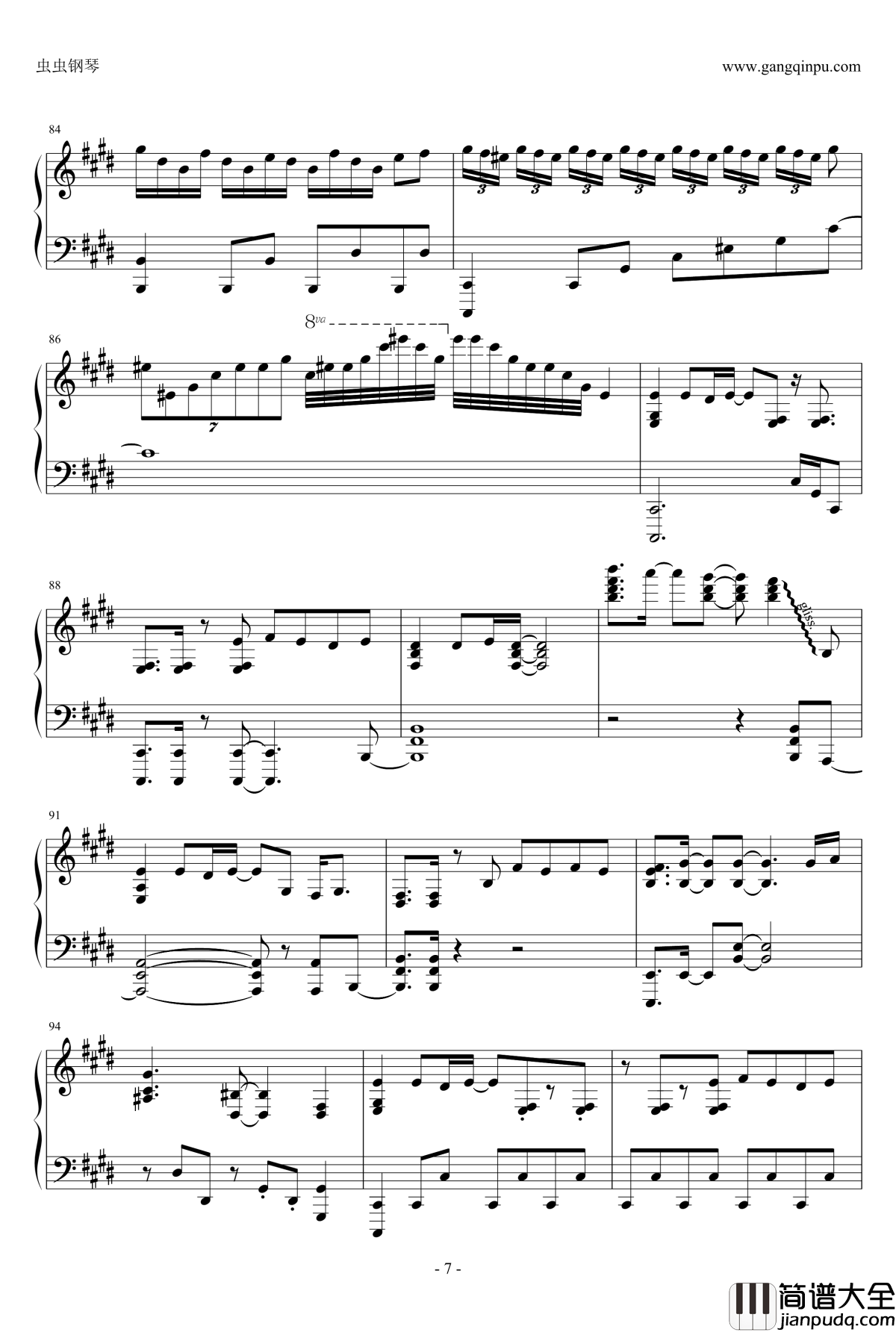 God_knows钢琴谱_触手猴