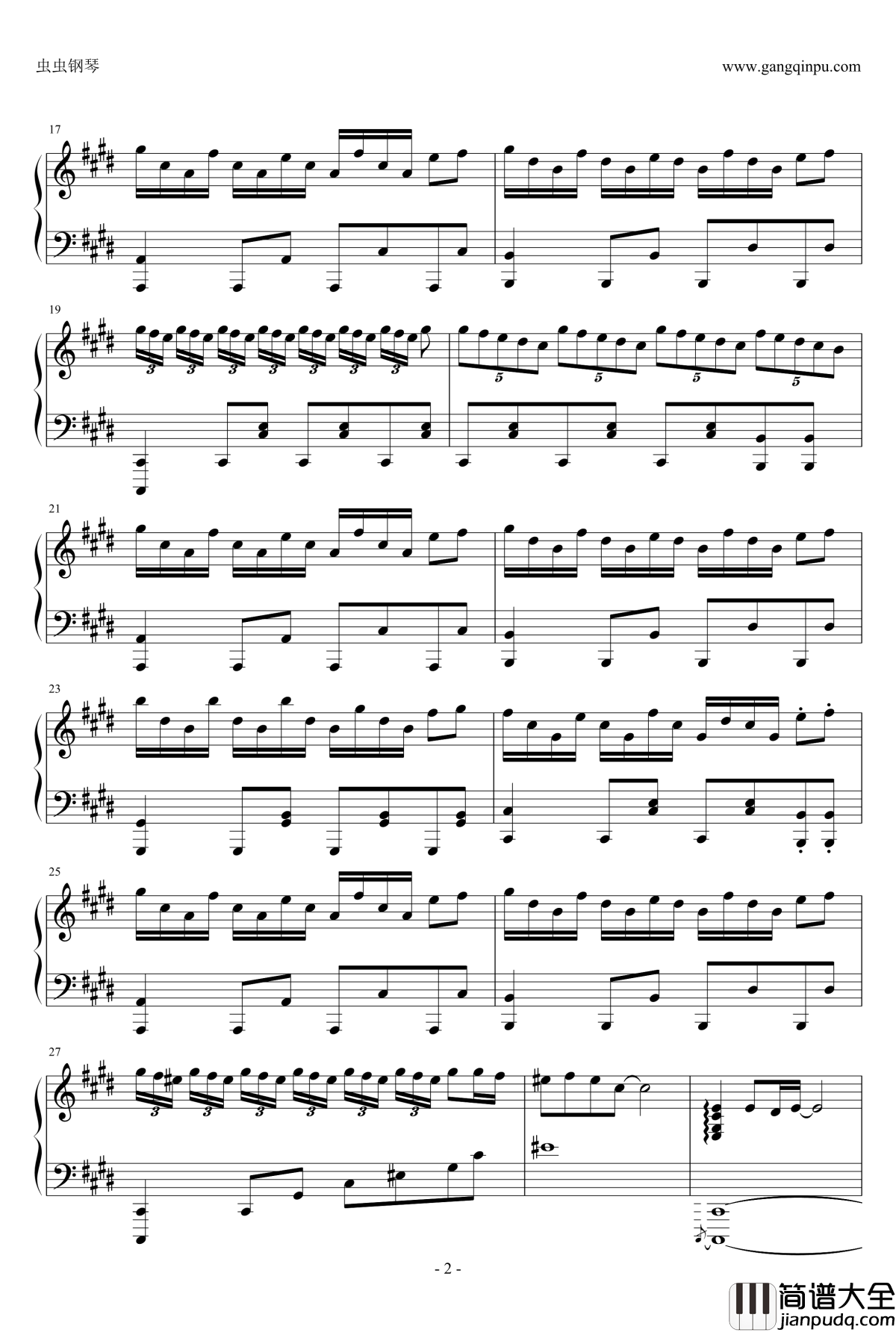 God_knows钢琴谱_触手猴