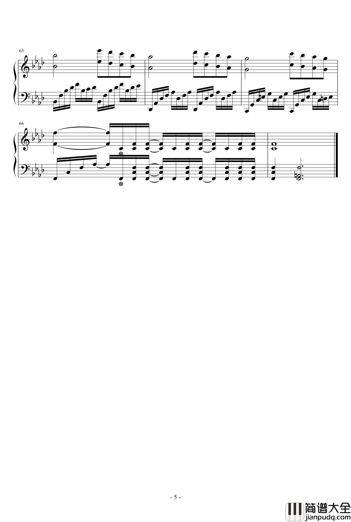 那条平坦的路钢琴谱_Dollman