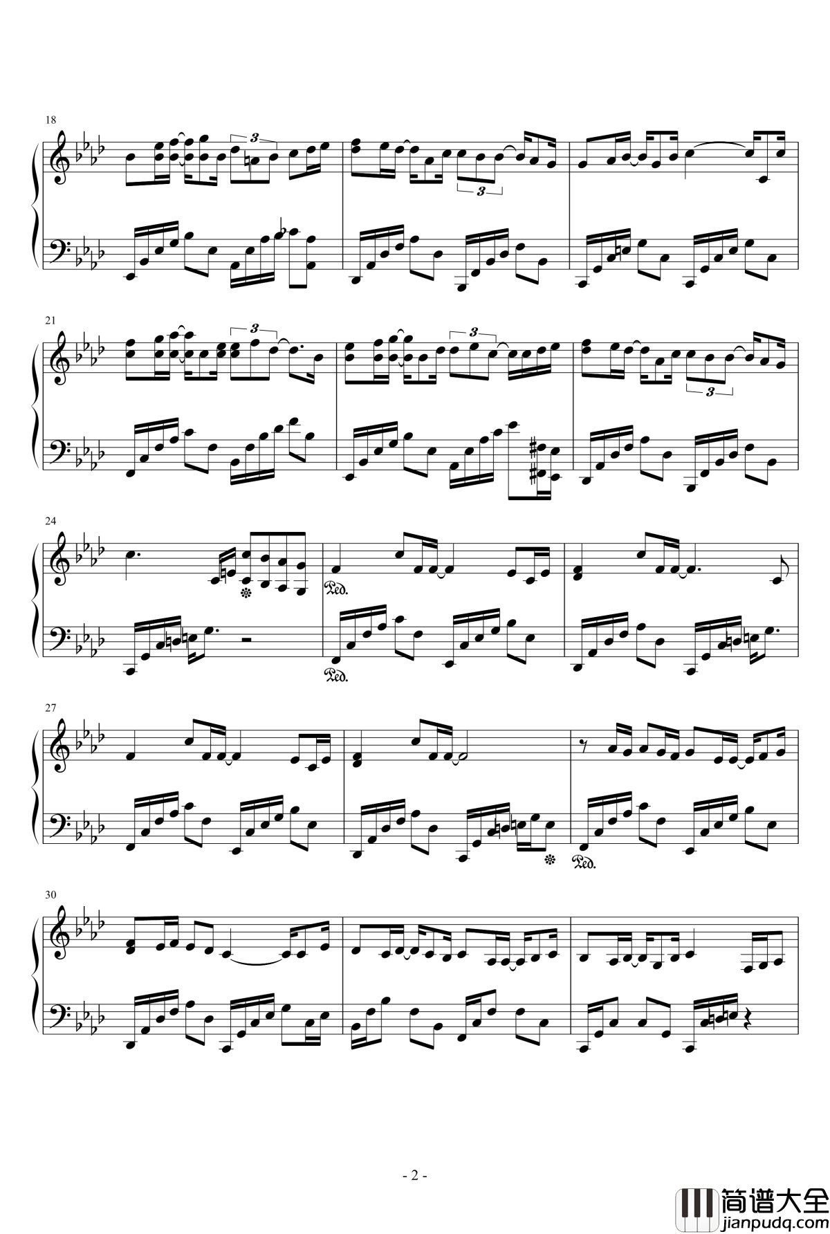 那条平坦的路钢琴谱_Dollman