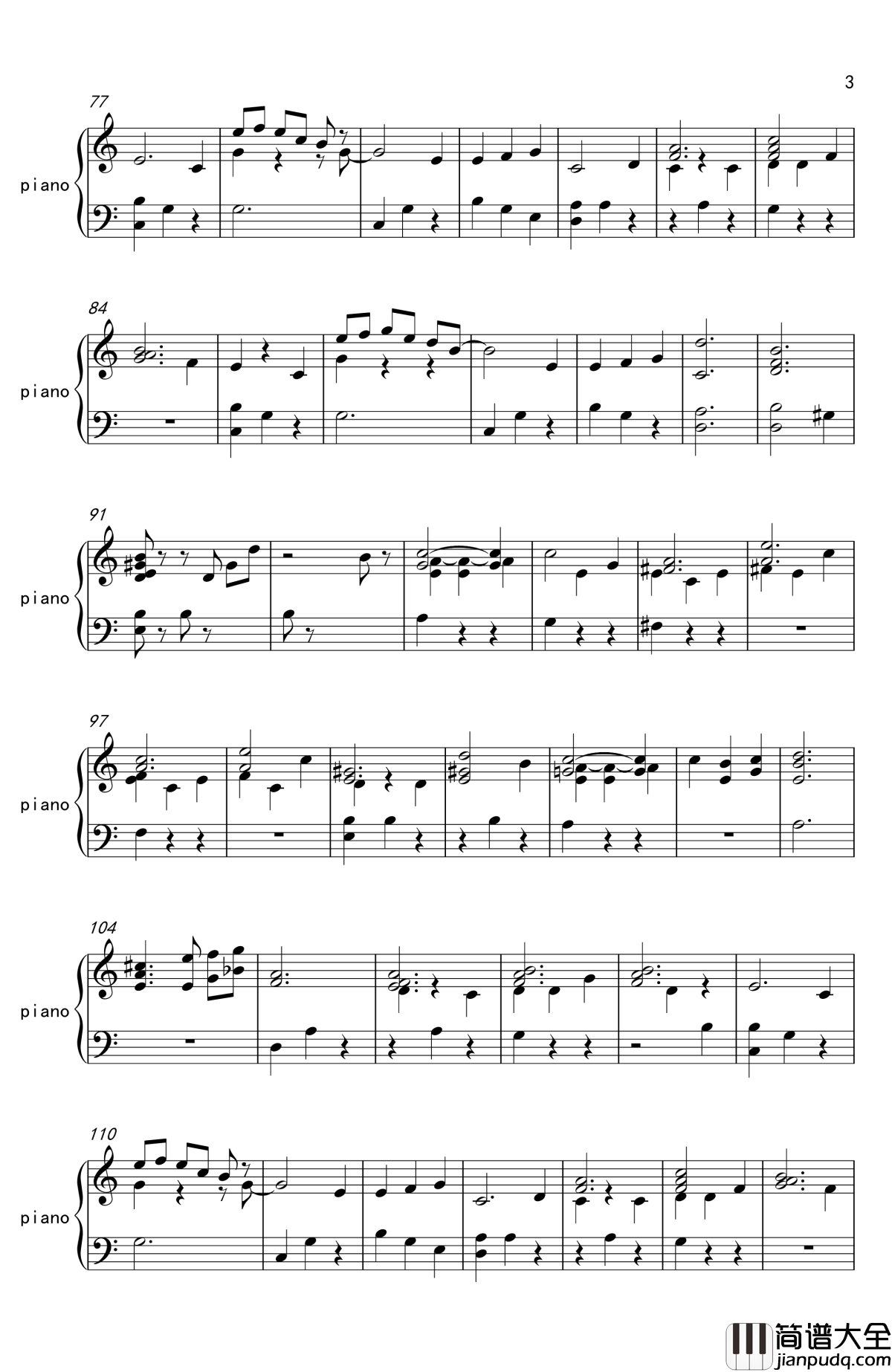 我要我们在一起钢琴谱_改编_邓紫棋