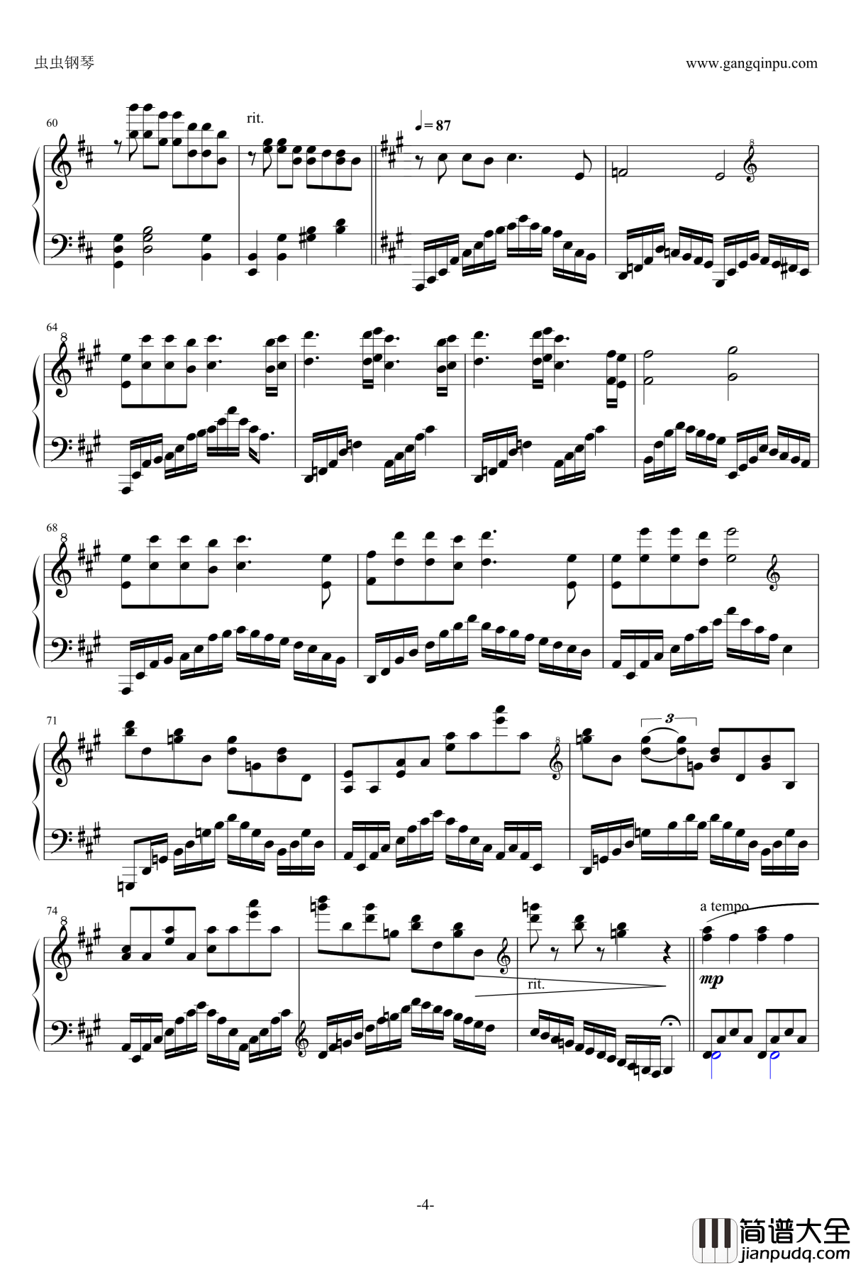 安娜的梦钢琴谱_Anas_Dream_马克西姆_Maksim·Mrvica