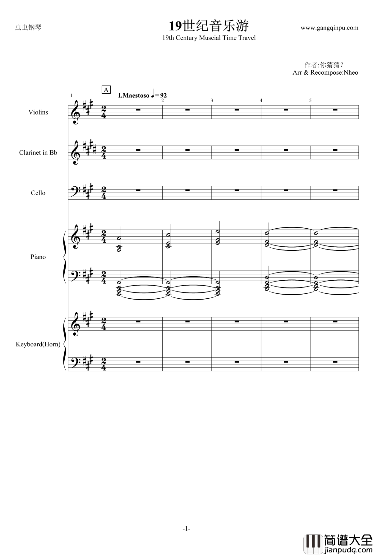 19th_Century_Time_Travel钢琴谱_Nheo