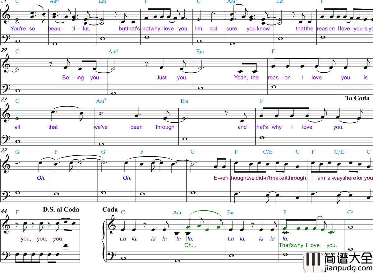 I_love_you钢琴谱_艾薇儿