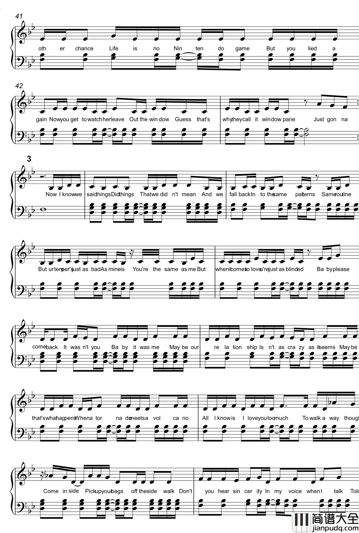 Love_the_way_you_lie钢琴谱_Rihanna