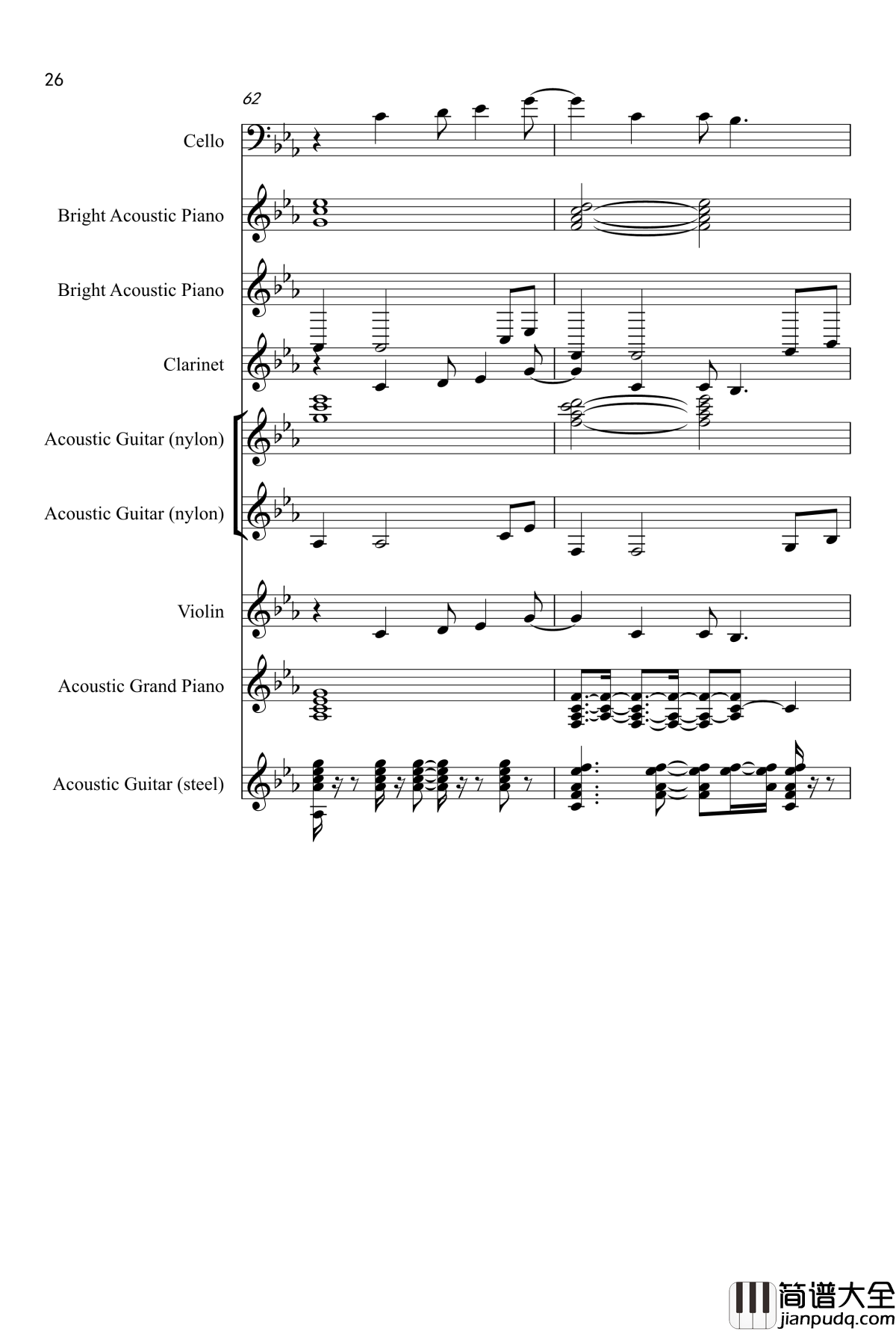 Love_song钢琴谱_Adele_Laurie_Blue_Adkins