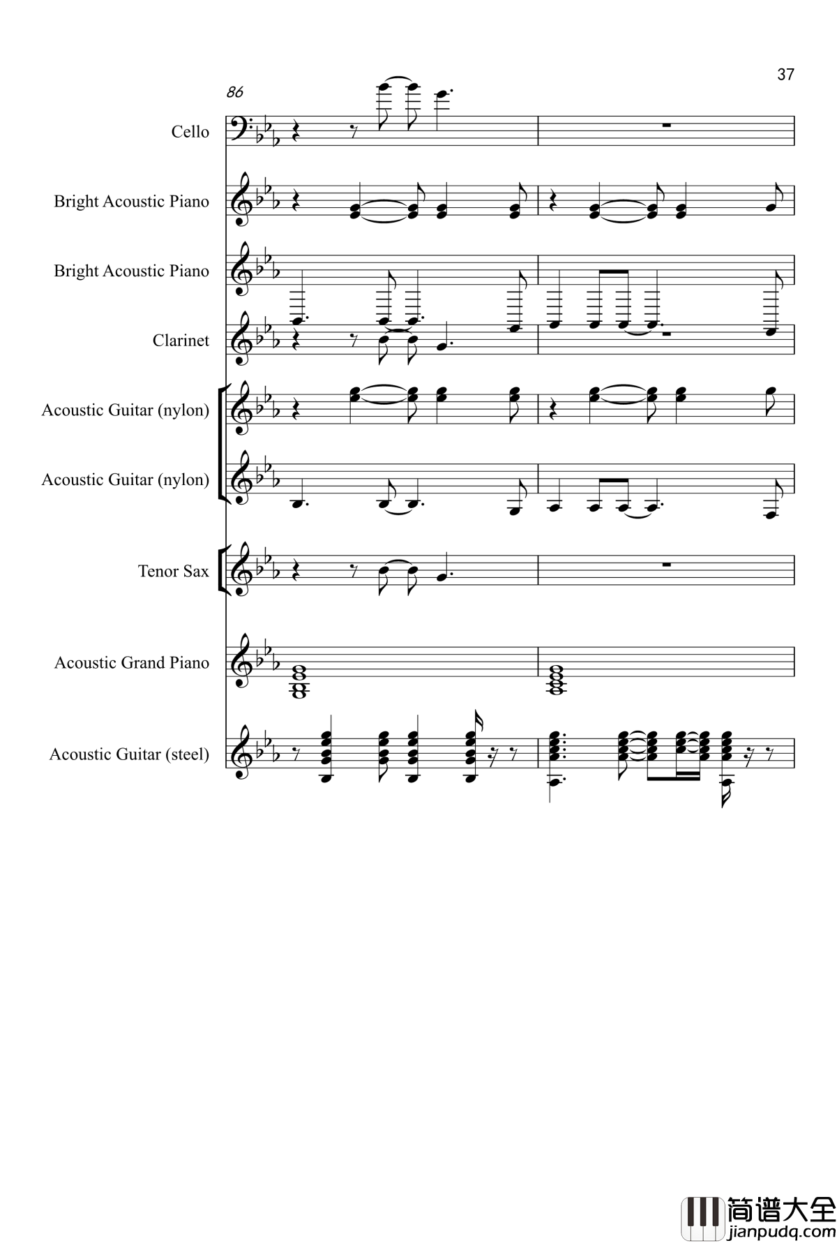 Love_song钢琴谱_Adele_Laurie_Blue_Adkins