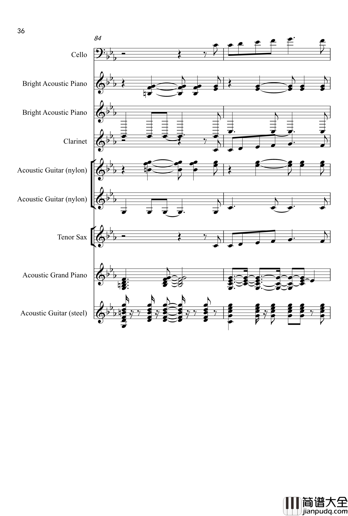 Love_song钢琴谱_Adele_Laurie_Blue_Adkins