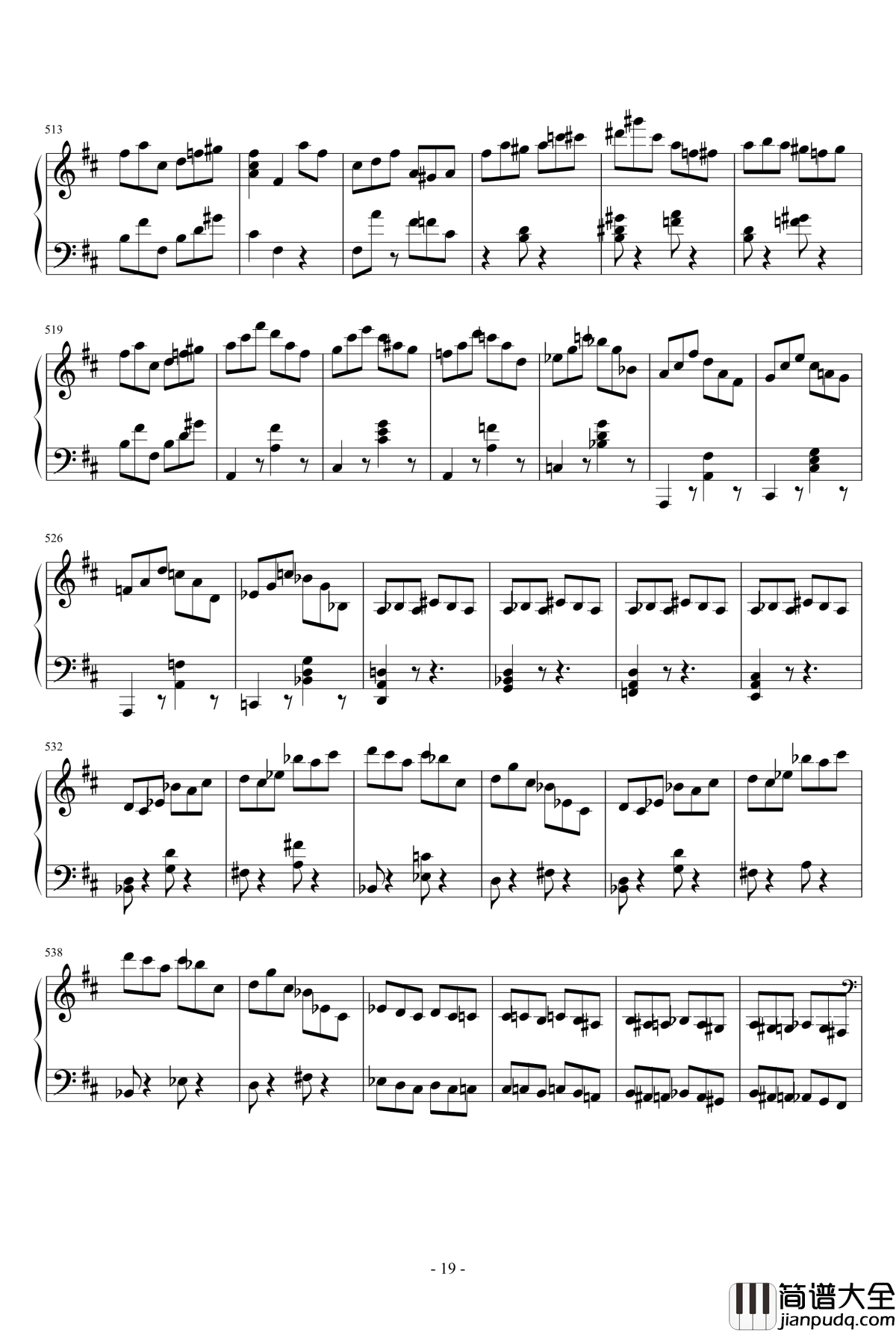 谐谑曲钢琴谱_两只老虎_K550