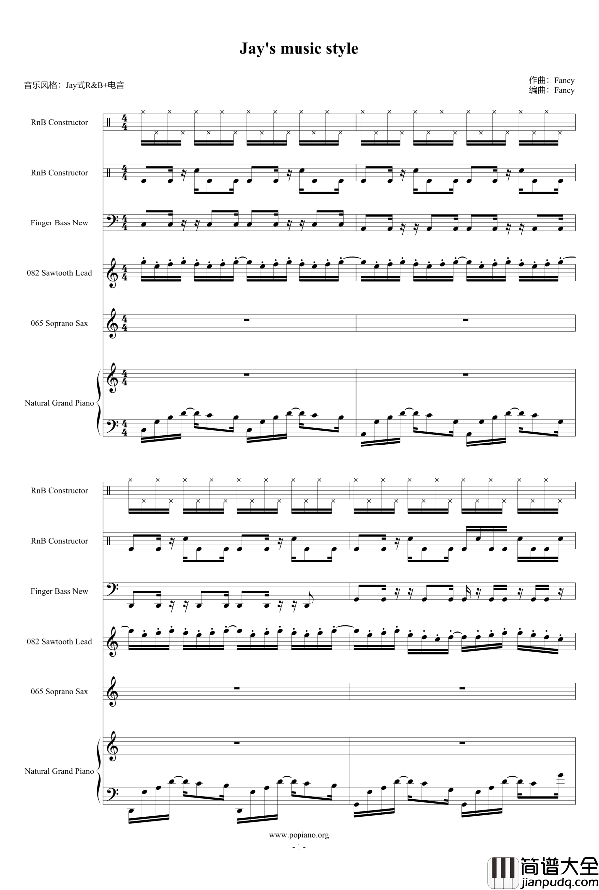 Jays_music_style钢琴谱_1154105477
