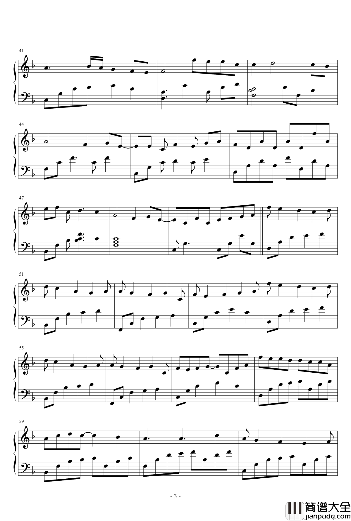 Falling飘零钢琴谱_唯美_lcx64579