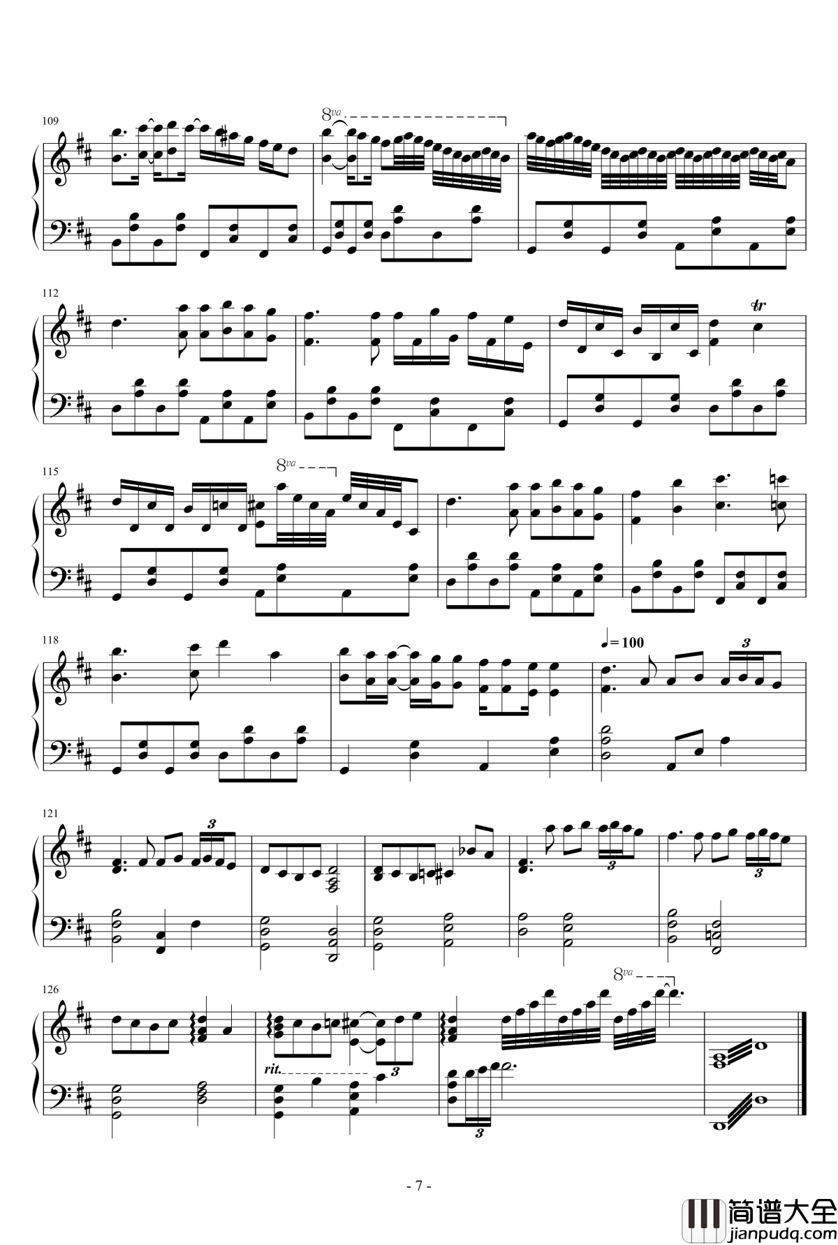 卡农钢琴谱_电吉他摇滚钢琴版_Jerry.C_Canon_Rock_Jerry.C