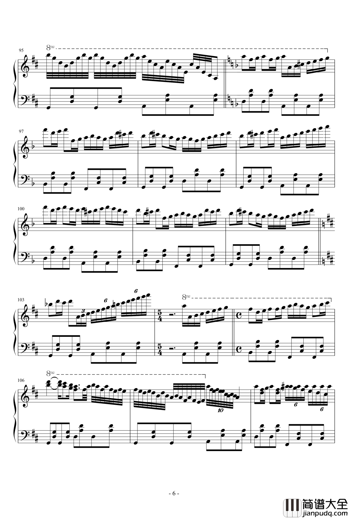 卡农钢琴谱_电吉他摇滚钢琴版_Jerry.C_Canon_Rock_Jerry.C