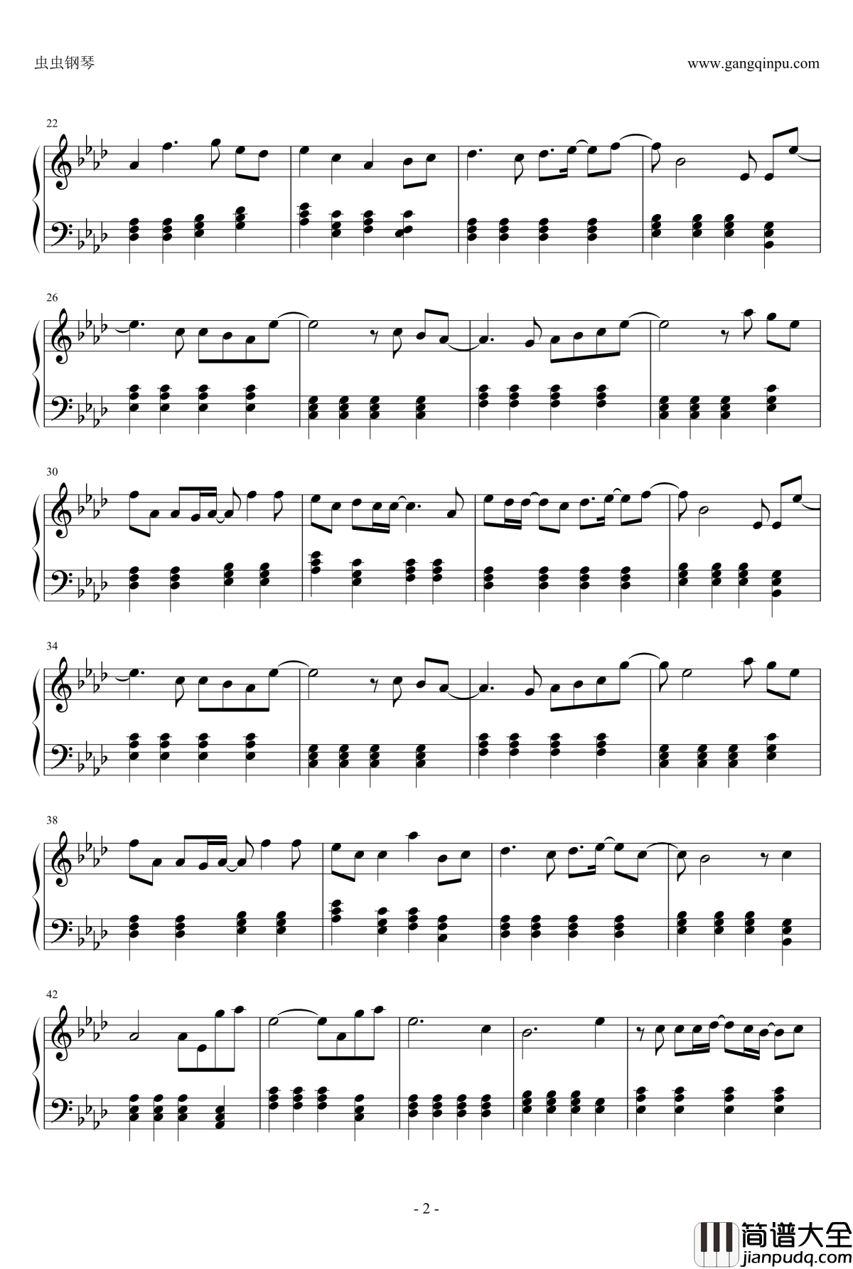 偏偏怀念钢琴谱_星弟