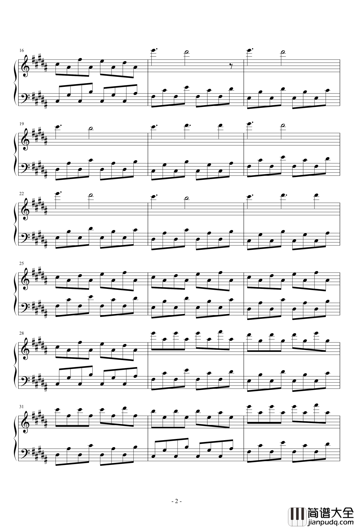 迷雾森林钢琴谱_默默默mo