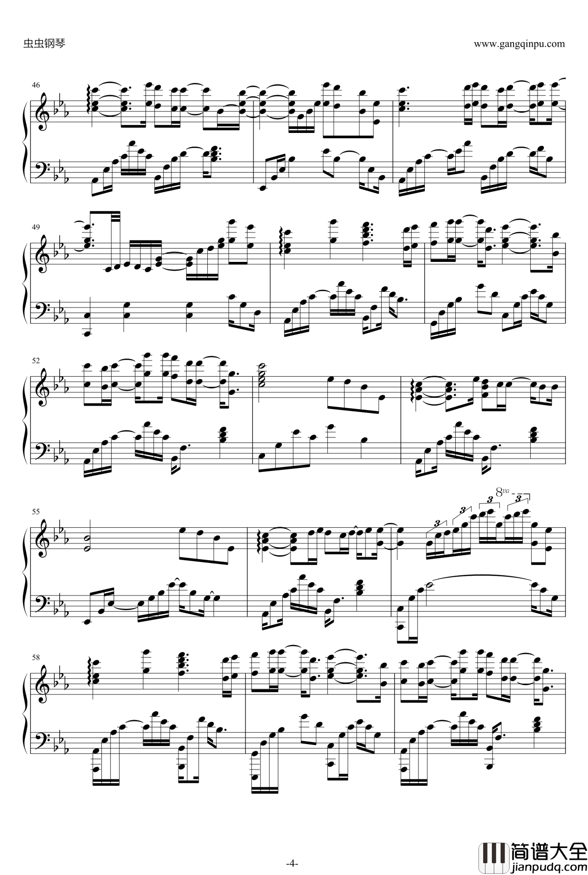 我好想你钢琴谱_好想再爱你_潘广益