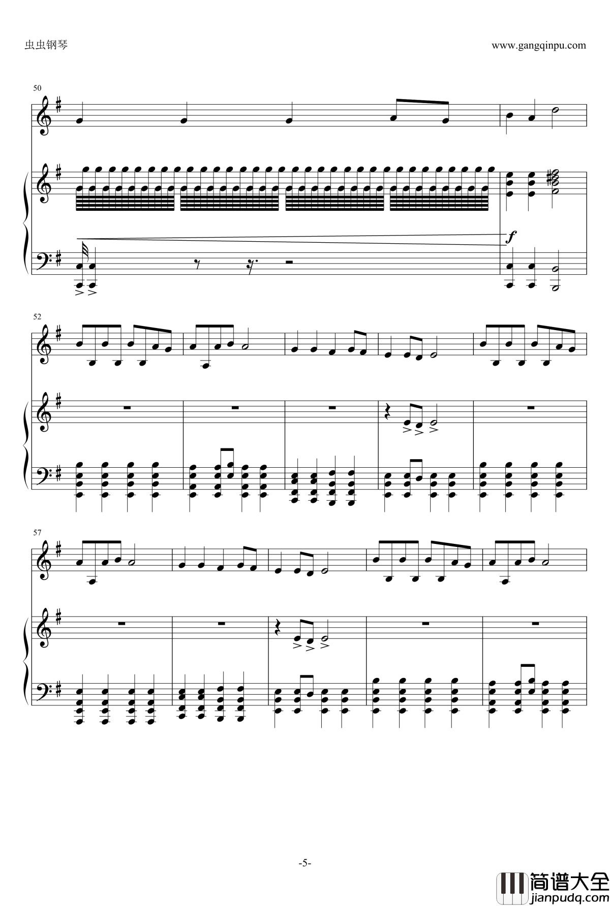 龙的传人钢琴谱_王力宏_四声部大合唱