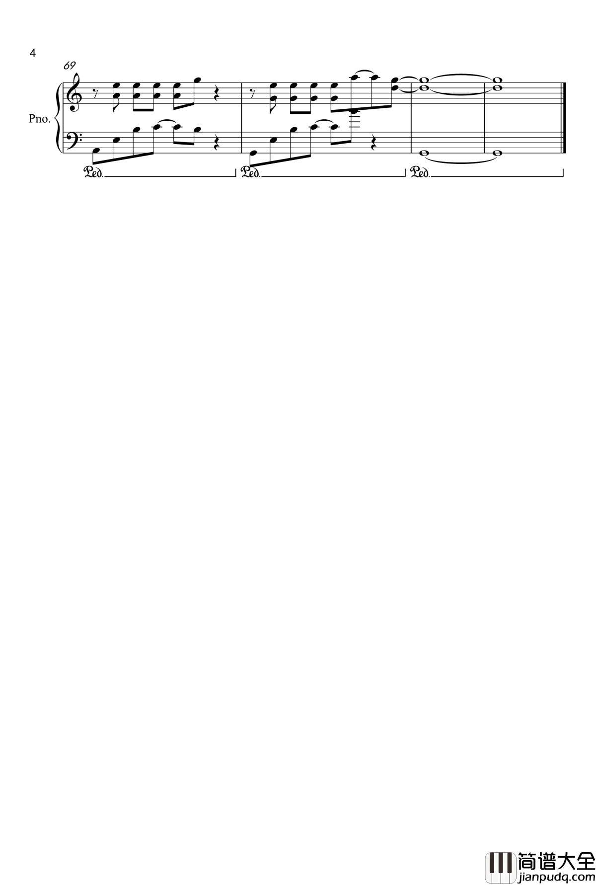 健忘钢琴谱__被偷走的那五年_插曲_许茹芸