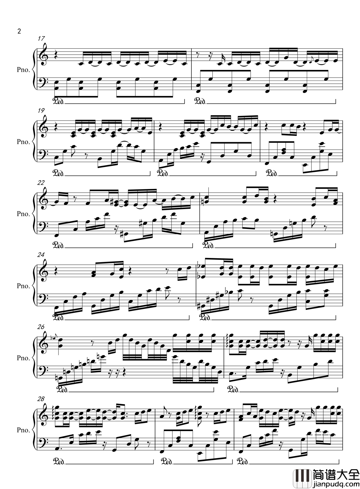 听爸爸的话钢琴谱_周杰伦