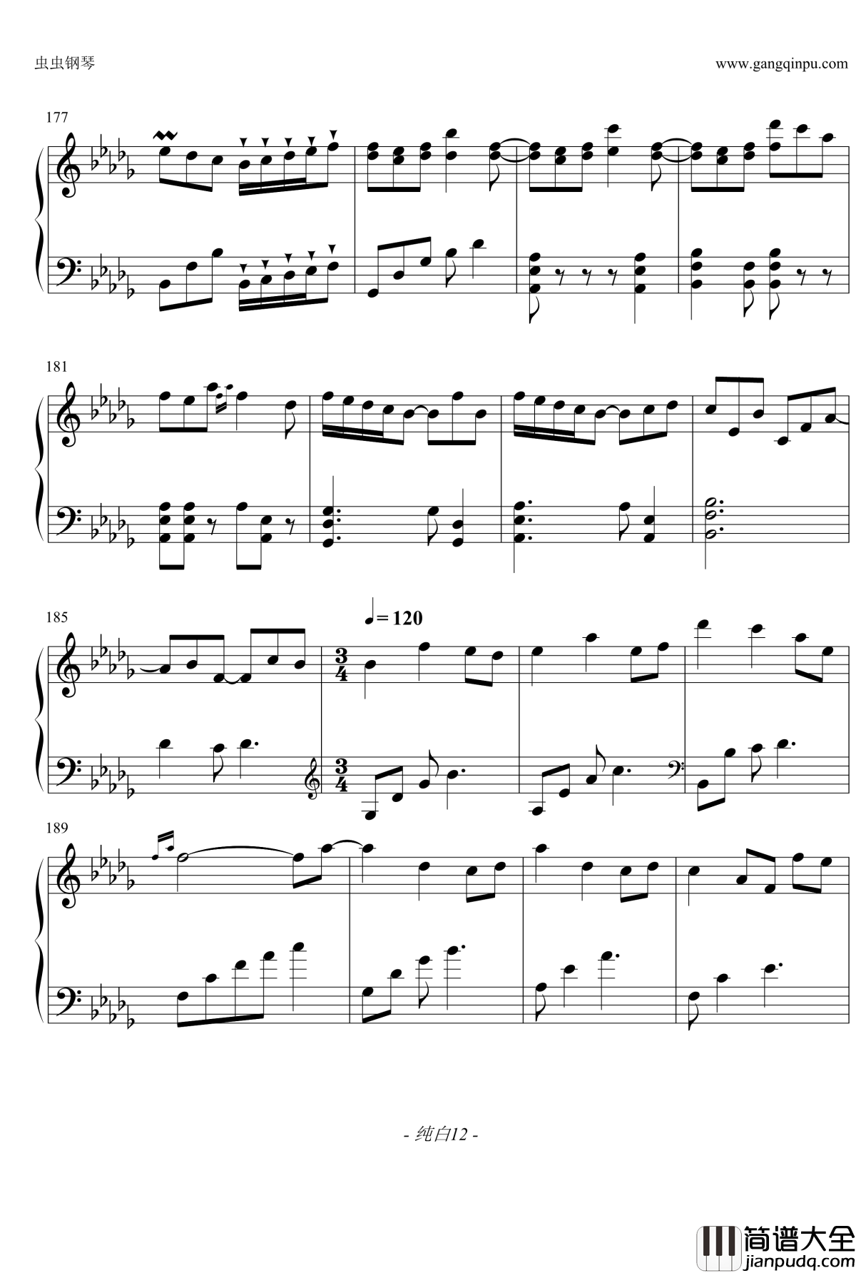 纯白钢琴谱_Pure_White_V.K